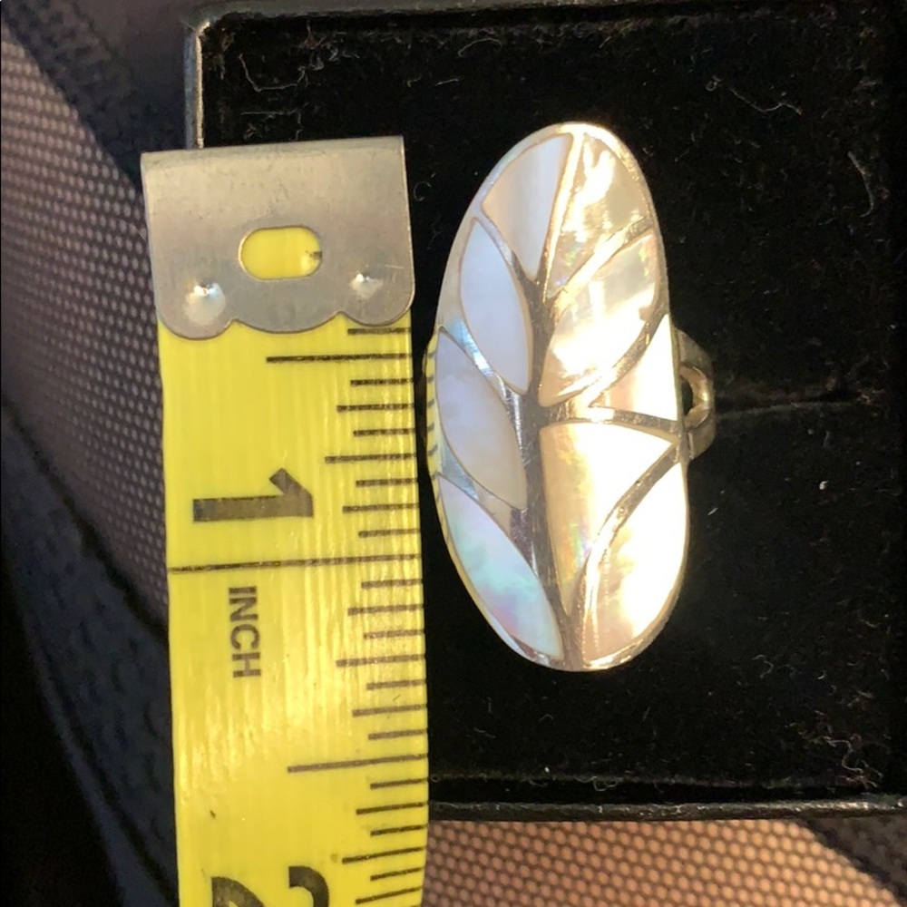 Mother of Pearl Inlay sterling silver ring - Picture 2 of 8